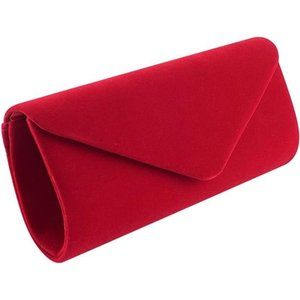 Women Evening Bag Clutch Purse, Red Handbag for Wedding Cocktail Party Velvet